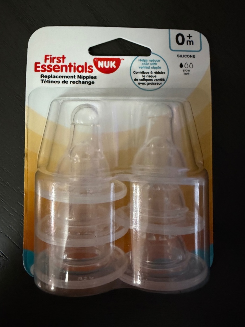 NEW NUK First Essentials Replacement Bottle Nipples 0m+ | Slow Flow | 6-Pack